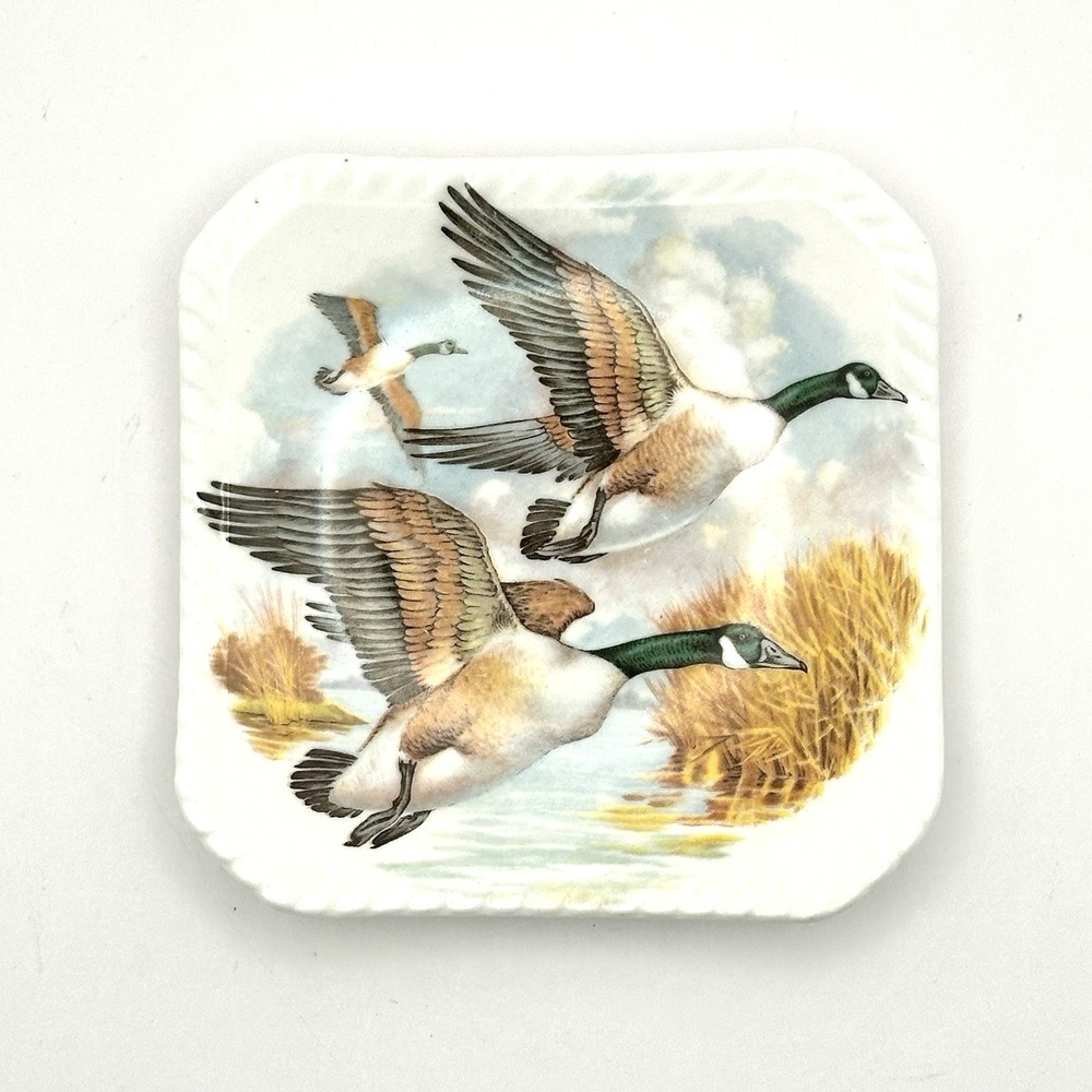 Vintage Royal Adderley Canada Geese Bone China Trinket Dish England 4"